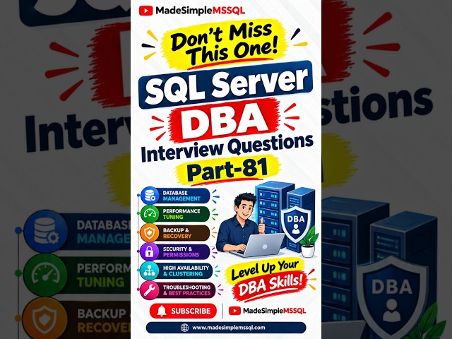 SQL Server Interview Questions | #dataanalytics #sql #coding #learnsql | @madesimplemssql