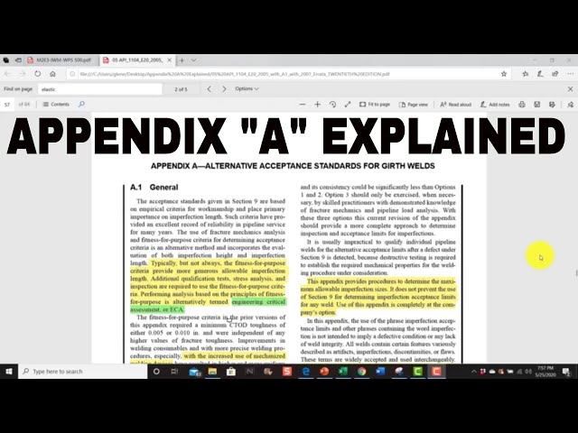 API 1104 Appendix A Explained For Certified Welding Inspectors CWI