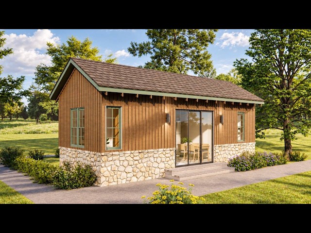 Only 3.5 × 9 Meters! A Cozy Tiny House with Wood Siding & Stone Details | Exploring Tiny House