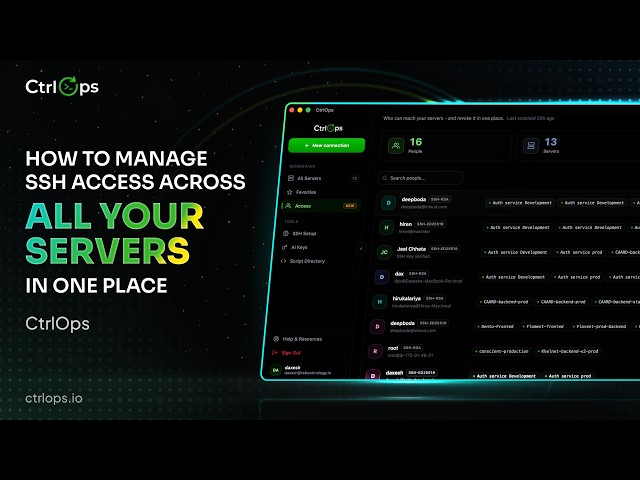 How to Manage SSH Access Across All Your Servers in One Place | CtrlOps