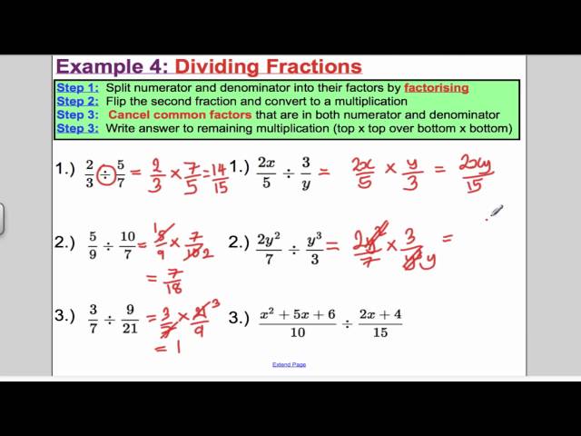 Algebraic Fractions - Arithmetic (L2) Core 3 Edexcel A-Level