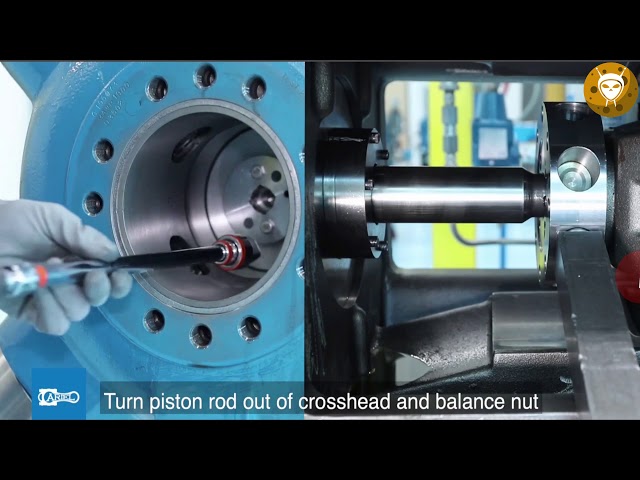 Piston and Rod Removal of a Reciprocating Industrial Compressor | Complete Removal and Installation