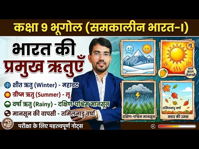 Class 9th Geography Chapter 4: भारत की जलवायु | भारत की प्रमुख ऋतुएँ Full Concept in Hindi