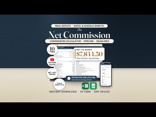 Real Estate Commission Tracker: Full Walkthrough (Split and Cap, Net to Agent, Pipeline)