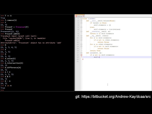 Python: sets, and the list-set data structure