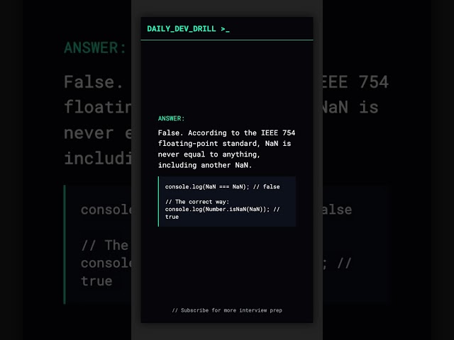 JS Weirdness: Is NaN equal to NaN? 🤯