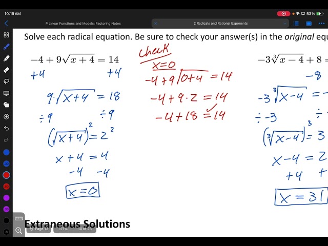 MAT 15x - 2E Part 1: Solving Radical Equations