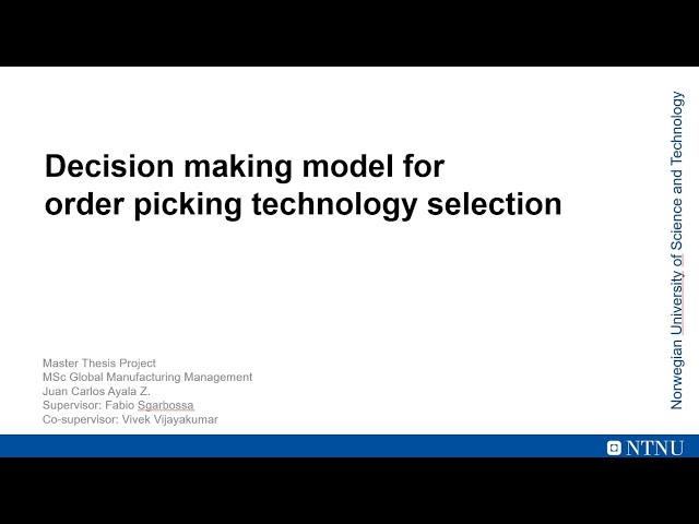 Decision making model for OP technology selection