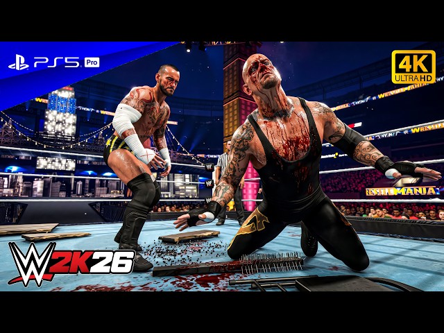 WWE 2K26 - CM Punk vs. Undertaker - Full Match at Wrestlemania 29 | PS5™ Pro [4K60]