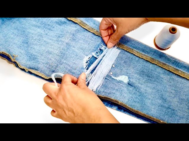 Innovative Jeans Patch: Decorative Thread Technique *fascinating*