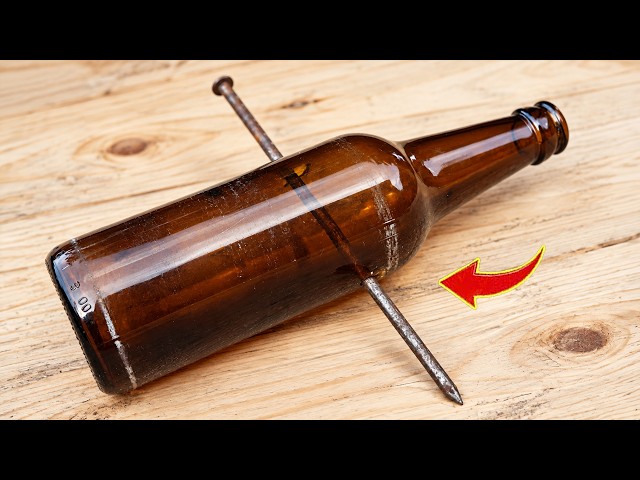 Put nail through the glass bottle and Make Money😱! Every house needs this and no one does it