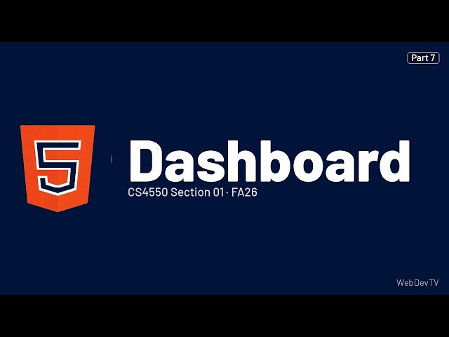 Dashboard — CS4550 FA26 (Sep 23) Part 7/14