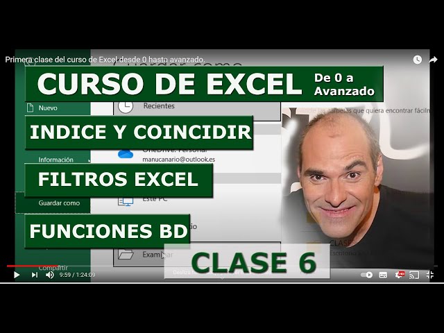 Clase 6 del curso de Excel desde 0 hasta avanzado. Filtros , Índice y coincidir y funciones bd
