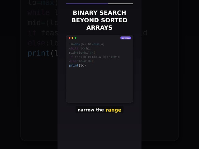Binary Search on Answer: Interview Trick Explained (Python) #python #algorithms #binarysearch