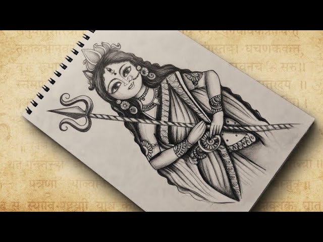 Easy MAA Durga sketch Drawing for beginners step by step 