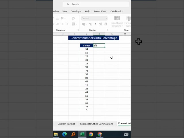 How to Convert numbers into Percentages in Excel