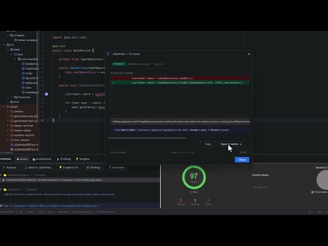 Java optimization tool