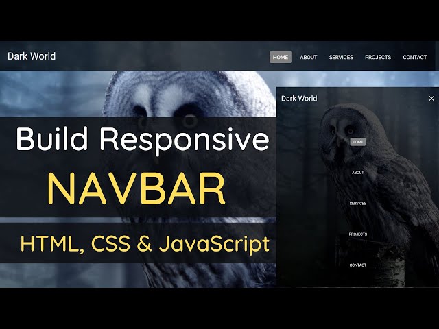 Modern Responsive Navbar Tutorial  | HTML, CSS & JavaScript Tutorials