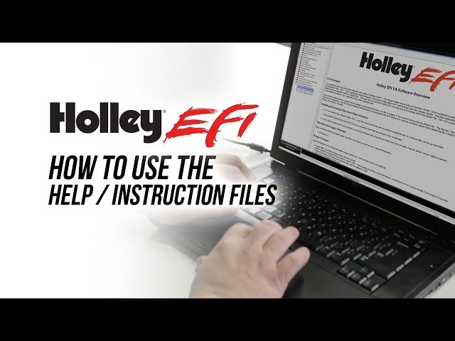 Holley EFI Software - How To Use The Help / Instruction Files