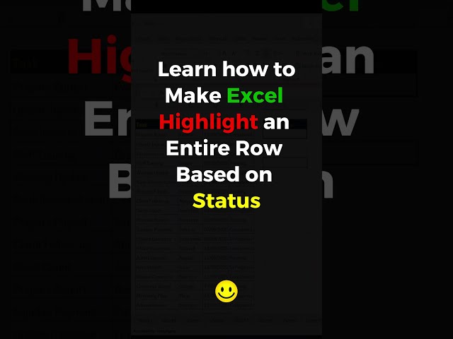 Make Excel Highlight an Entire Row Based on Status #exceltips #spreadsheetmagic