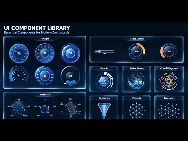 Drawing Data Visualization UI Icon Component Library | Build Stunning Data Interfaces Fast