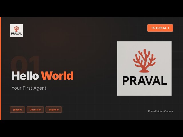 Praval Tutorial 1: Hello World - Your First Agent
