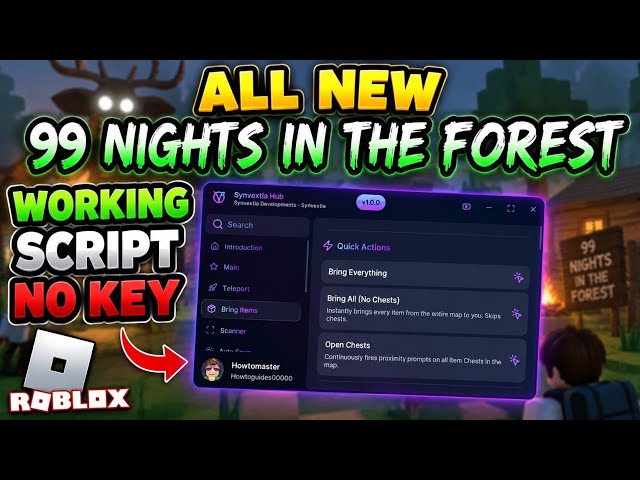 [NEW] 99 Nights In The Forest Script (NO KEY) | Bring All, God Mode, Kill Aura, Chop Aura & More