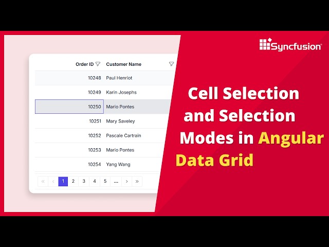 Cell Selection and Selection Modes in Angular Data Grid