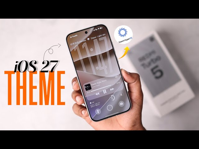 iOS 27 Theme For Redmi Turbo 5 & Poco X8 Pro (Liquid Glass + New ICONS &  Lockscreen)