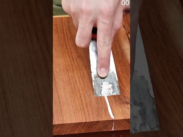 patching wood cracks with precision epoxy resin #woodworking #epoxy