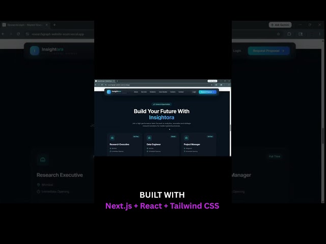 I Built a Premium Business Website with Next.js 🚀 | React + Tailwind CSS #shorts #nextjs  #reactjs