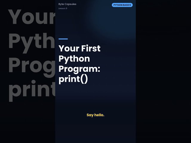Your First Python Program: print #shorts #coding #learnpython #llm #programming
