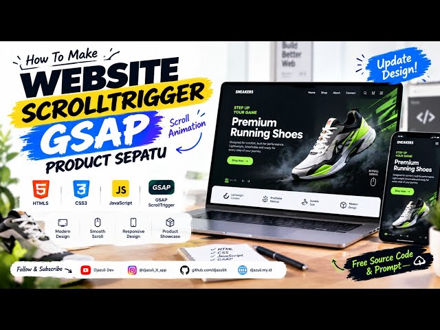 WEBSITE INI HIDUP SAAT DI-SCROLL 💻! | HOW TO MAKE GSAP SCROLLTRIGGER PRODUCT SEPATU 