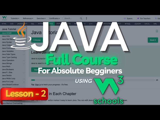 W3Schools Java Full Course For Beginners: Lesson-2 | Java W3Schools Tutorial | Java Output