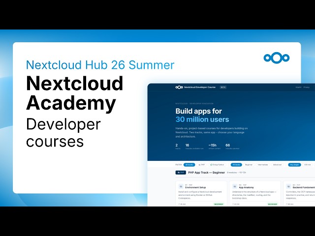 Build your first Nextcloud app: Free hands-on developer course 🏗️