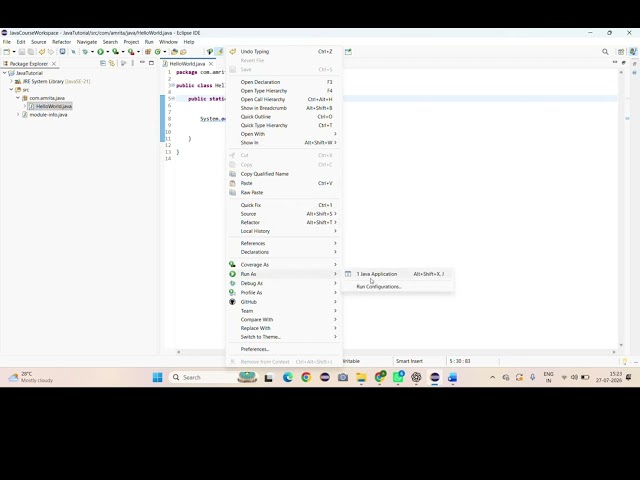 Your First Java Hello World Program part 11