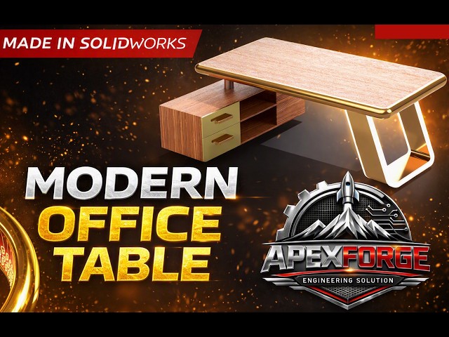 Modern Office Table | SOLIDWORKS Design & Innovation  | APEXFORGE Engineering Solution