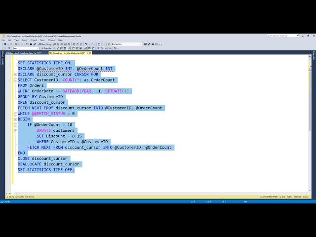 SQL SERVER STATISTICS TIME Demo