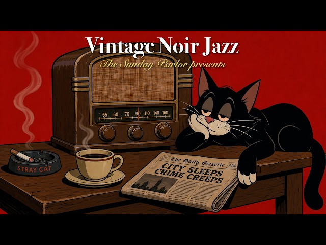 🔴 24/7 Vintage Noir Jazz Radio – Slow 1940s Jazz & Vinyl Music for Coffee, Reading & Relaxation