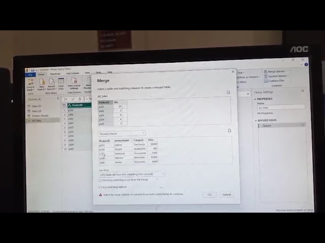 Power bi part A Lab 5 Appending and Merging queries