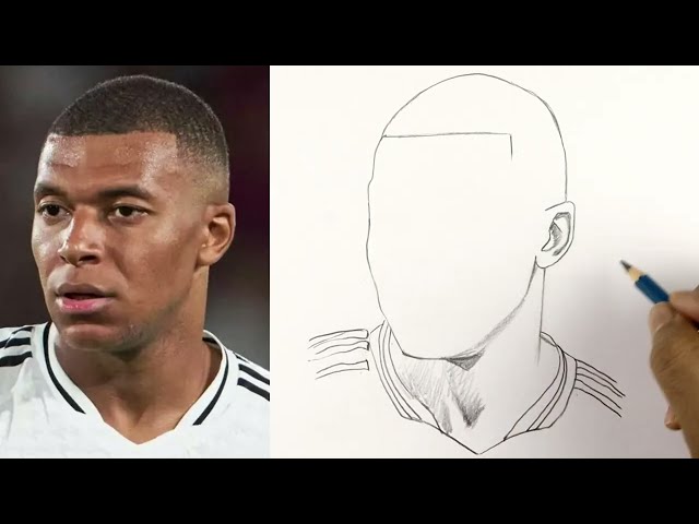 How to Draw Kylian Mbappe Step by Step | Easy Pencil Sketch | Mbappe Drawing tutorial