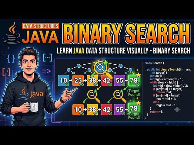 Learn Java Data Structure Visually - Binary Search |  | #java #datastructures #binarysearch  #visual