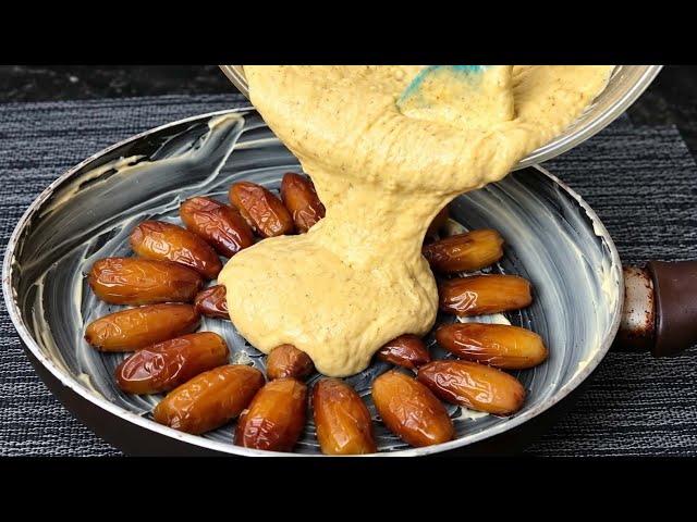 Attendez de voir le résultat… Je verse simplement la pâte sur les dattes 🤎😍