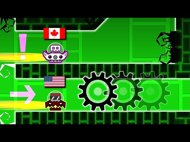 Every Country vs Traps in Geometry Dash!