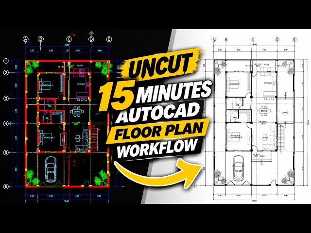 UNCUT 15 MINUTES AutoCAD Floor Plan Workflow!