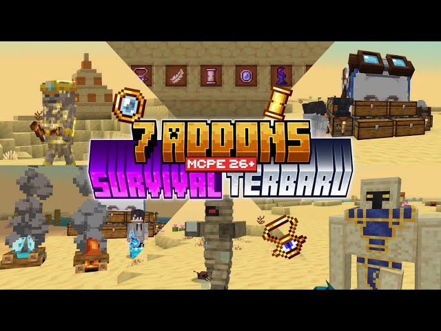 7 ADDONS & TEXTURE-PACKS TERBARU MCPE 26+! Mempermudah Survival Kalian! Minecraft Bedrock