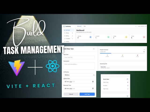 Build a Complete To-Do List App with React + Vite | Dashboard, Reminders & Local Storage Tutorial