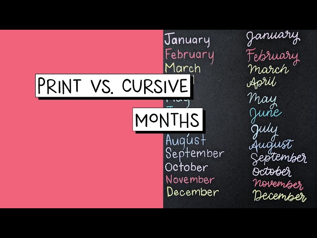 How to Write the Months of the Year in English // Learn Perfect Print and Cursive Handwriting 
