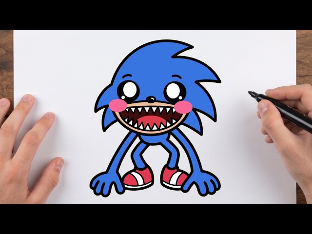 How to Draw a Cute Shin Sonic | Easy Step by step drawing for kids.