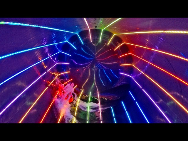 Cone Slide at Aqua Marien | Colorful LED Funnel Water Slide POV